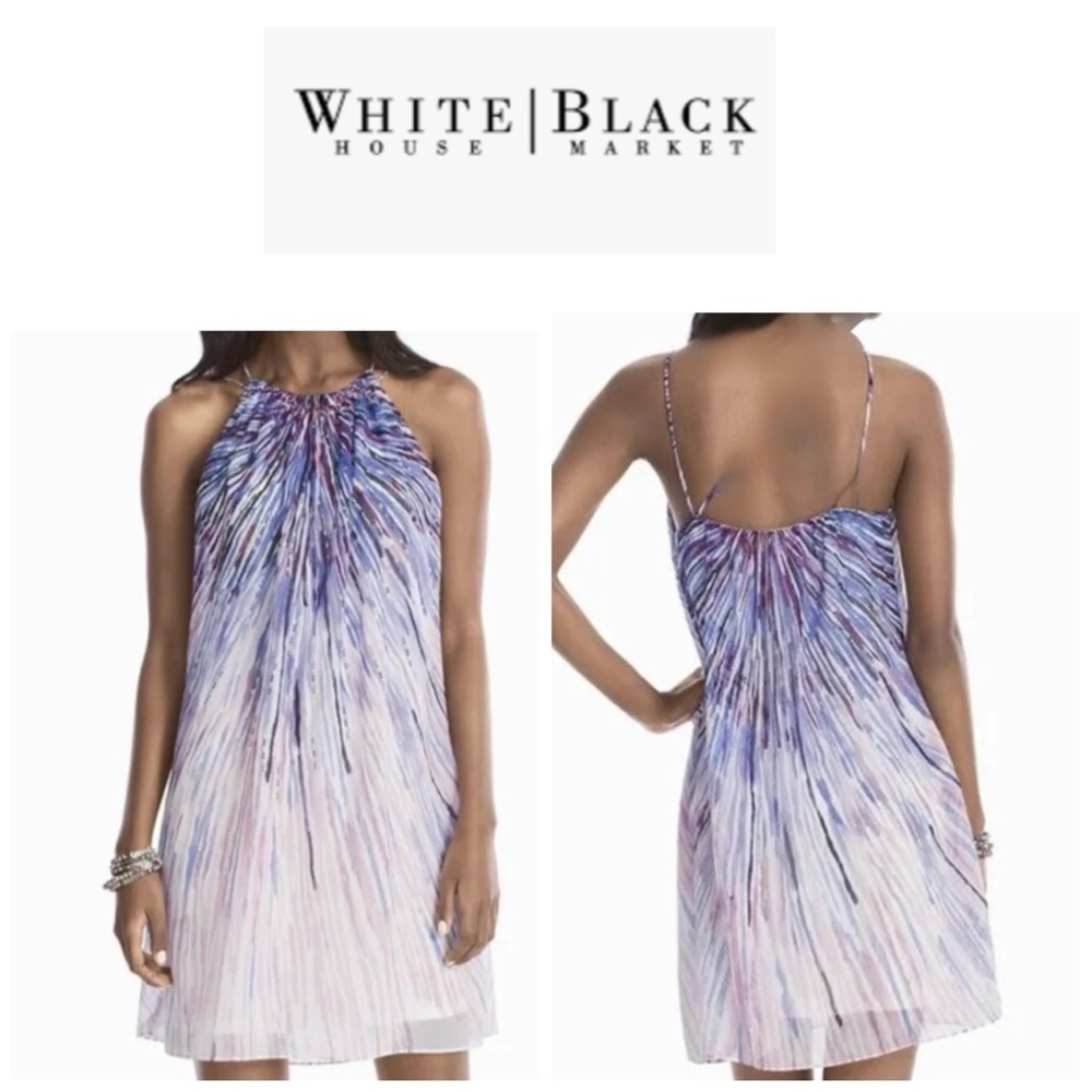 White House Black Market Backless Purple and Pink Dress S